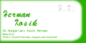 herman kosik business card